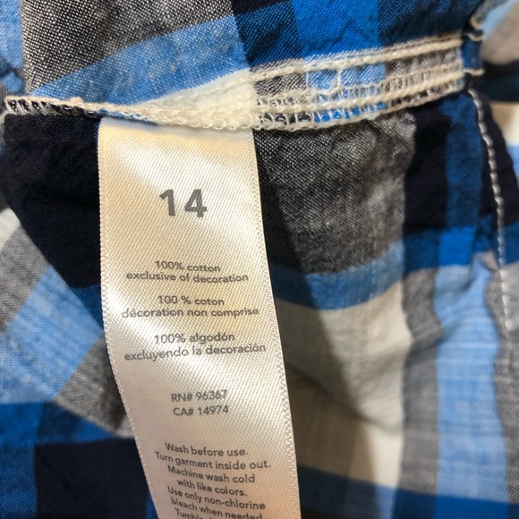 Osh Kosh plaid button down long sleeve boys size 14 - Picture 5 of 8